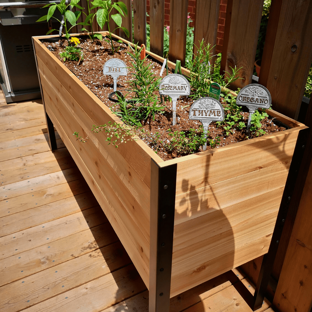 Cedar Planters 18" x 60" Outdoor Raised Garden Bed - 100% Canadian Western Red Cedar Elevated Planter Kit, 30" Tall