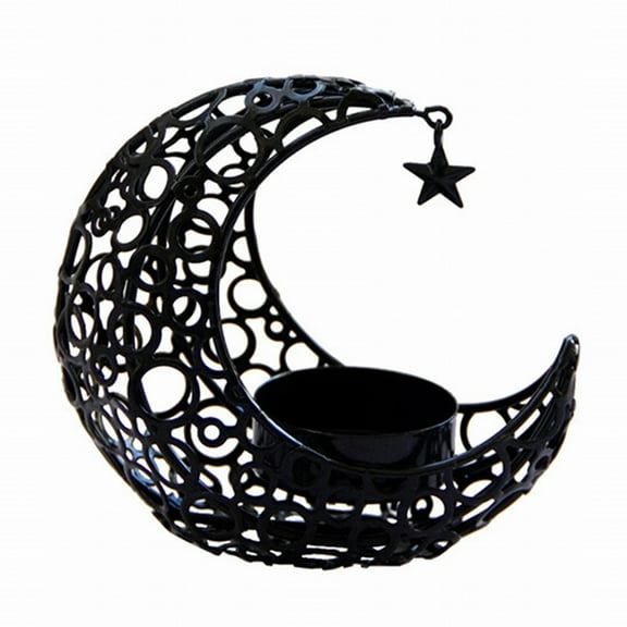 Moon Shaped Metal Candle Holders - 4x3.8Inch Decorative Candlestick Stand for Table Centerpiece, Ideal for Birthday, Wedding, Living Room, Dining Room Decoration