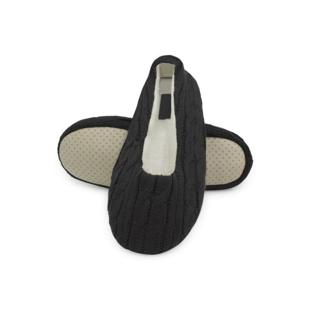 Lavra - LAVRA Women's Cable Knit Slip On Black House Slippers 10 D(M ...