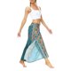 thumbnail image 3 of VISgogo Pantalones de pierna ancha de verano para mujer, pantalones sueltos sueltos de tiro medio con estampado bohemio con divisiones para yoga, playa, vacaciones VISgogo  moda, 3 of 8