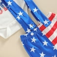 thumbnail image 6 of Okbabeha My First 4th of July Outfit Baby Boy Fourth of July  one-piece  Romper+American Flag Overall Pants+Knot Hat Clothes Set, 6 of 7