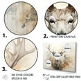 thumbnail image 3 of Designart "Beige Minimalist Deer Portrait II" Animals Deer Wall Decor, 3 of 7