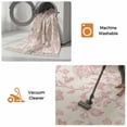 thumbnail image 5 of Pink Flower Hallway Runner Rug 2'x5', Vintage Farmhouse Boho Leaf Spring Solid Washable Kitchen Runner Rug with Tassels, Laundry Room Rugs Woven Cotton Carpet for Bedroom Entryway Front Door, 5 of 9