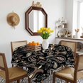 thumbnail image 3 of Boho Black Floral Table Cloth Waterproof Tablecloths, Farmhouse Botanical Vintage Paisley Flower Tablecloth Dining Table Cover for Kitchen Party Tabletop Outdoor, Square Tablecloth 60x60 Inch, 3 of 9
