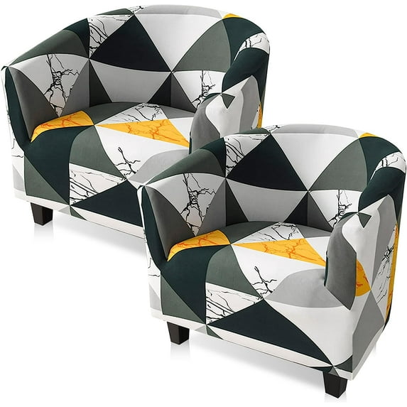LINLIN tub chair covers 2 piece, Stretch Tub Chair Cover, Couch Covers Removable Furniture Protector for Living Room