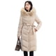 thumbnail image 5 of Chaqueta de algodón con cuello de cuero grande y largo hasta la rodilla de doble cara, chaqueta de algodón con capucha de estilo coreano de invierno, chaqueta de algodón para mujer, 5 of 6