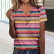 thumbnail image 2 of Camiseta de Manga Corta con Cuello en V, Camiseta Larga de Moda Y Ligera para Mujeres, 2 of 4