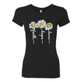 thumbnail image 2 of Wild Bobby, Faith Hope Love Daisy Flower Christian God Religious, Inspirational/Christian, Women Slim Fit Junior Tee, Black, Small, 2 of 3