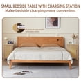 thumbnail image 6 of Joaxswe Narrow Rattan Nightstand with Charger Station, Woven Cane Door & Adjustable Shelf, Boho Wood Bedside Table for Living Room, Bedroom, Natural, 6 of 10