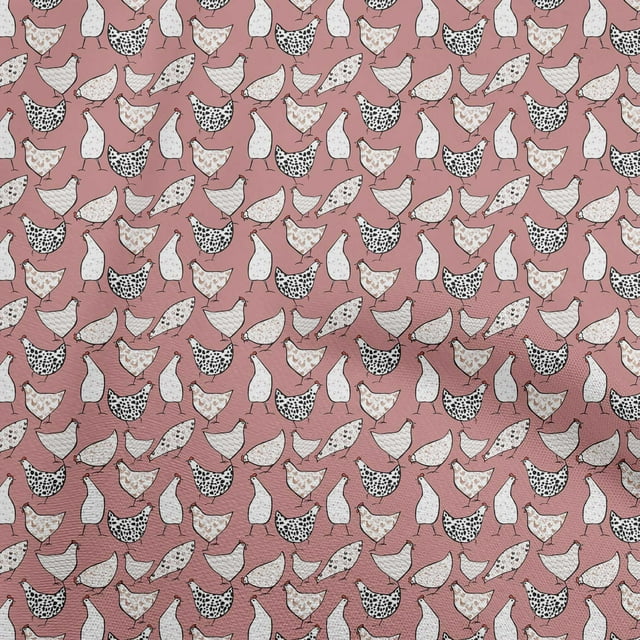 oneOone Cotton Silk Red Fabric Birds Rooster Sewing Craft Projects Fabric Prints By Yard 42 Inch Wide
