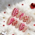 thumbnail image 4 of Valentines Press on Nails GJJBQTT Diseño floral de corazón rojo, 4 of 7