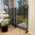 thumbnail image 2 of Black Metal Free Standing Outdoor Privacy Screen for Patio Garden 01 Black, 2 of 5