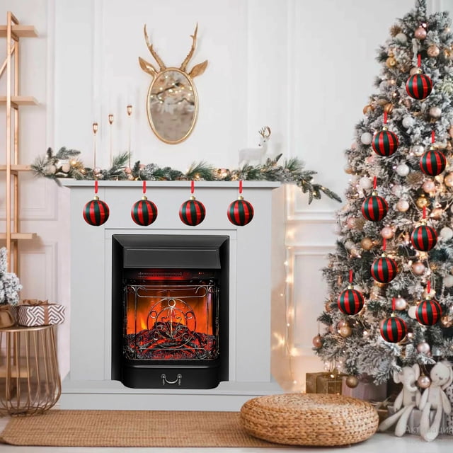 Adorno colgante de bola para árbol de Navidad | Decoración colgante de tela para escenas navideñas | Adorno festivo ligero para guirnaldas, coronas y adornos para el hogar
