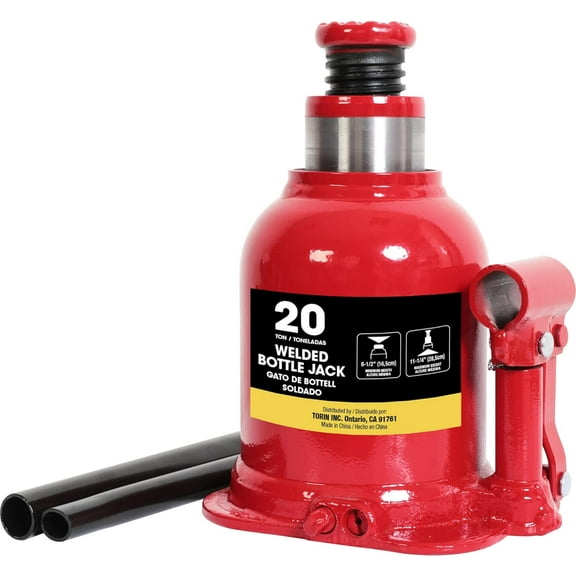 BIG RED 20 Ton Stubby Low Profile Bottle Jack Welded Steel Hydraulic Car Jack ,Red,W917R