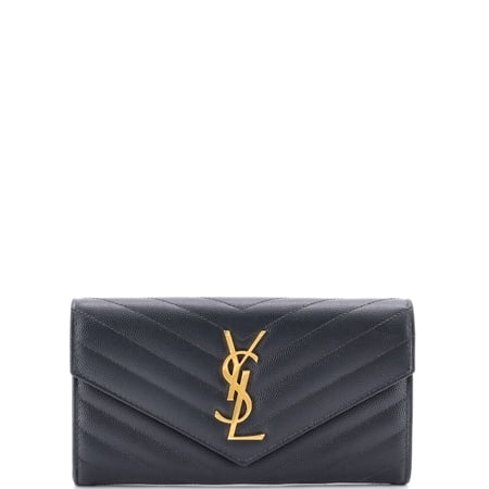 Pre-Owned Classic Monogram Flap Wallet Matelasse Chevron Leather Large By Rebag