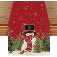 thumbnail image 2 of Artoid Mode Camino de mesa con diseño de muñeco de nieve y pájaros de Navidad, para invierno, Navidad, vacaciones, cocina, mesa de comedor, decoración para interiores y exteriores, decoración de fiest, 2 of 3
