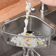 thumbnail image 6 of Triangle Kitchen Sink Colander - Stainless Steel Strainer Basket for Draining, Rinsing & Filtering Food Waste, Corner Fit Design with Non- Feet, 6 of 9