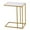 White & Gold | C-Shape, variant on Tcbosik C-Shaped End Table, Side Table with Faux Marble Top and Metal Frame, Small Accent Table for Living Room, Bedroom, White & Gold