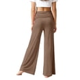 thumbnail image 6 of XINXIAOO Kids Fold Over Pants Girls Y2K Khaki Low Rise Bell Bottoms Yoga Pants Wide Leg Pants Size 9-10 Years Girls Pants, 6 of 8