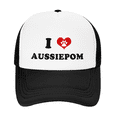 thumbnail image 2 of I Heart Aussiepom Dog Love Pets Funny Trucker Hat Baseball Cap Unisex, 2 of 5
