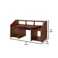 thumbnail image 5 of 71 Inch Wood Music Desk Studio Workstation 3 Shelves Cherry Brown, 5 of 5