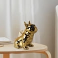 thumbnail image 2 of Estatua de perro sentado realista Regalo de cumpleaños creativo Cerámica Dorado, 2 of 7