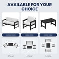 thumbnail image 6 of KINGYES 4 Pieces Outdoor Furniture Set, HDPE All Weather Use Conversation Couch Sets,2 Armchairs & 1 Loveseat & 1 Coffee Table for Patio Backyard, Black Frame with Khaki Cushions, 6 of 10