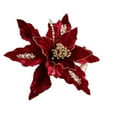 thumbnail image 3 of 10.23 Inch Glitter Christmas Poinsettias Artificial Flowers with Stems for Xmas Tree Wreath Garland Ornaments Wedding Party Holiday Decoration Home Festival DIY Decor Supplies, 3 of 4