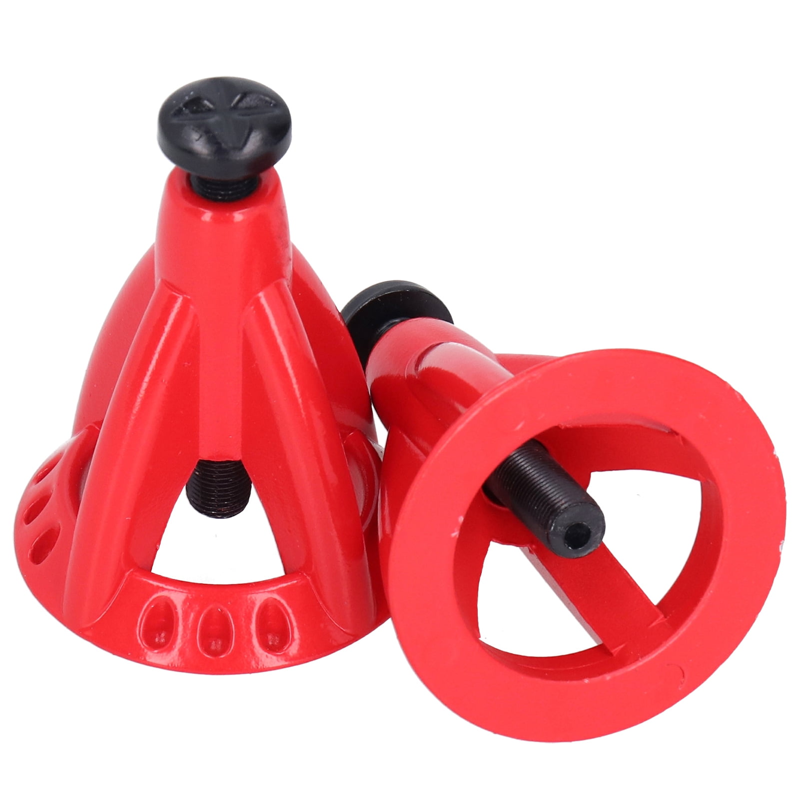 2pcs Metal 6T Jack Stand Adjustable Height Simulation Lifting for 1/10 Car Toy ToolsRed