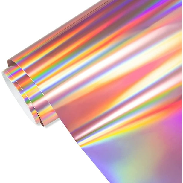 Rouleau de vinyle autocollant permanent holographique – Spectrum Rose Gold  Craft Vinyl 30,5 x 1,8 m pour panneaux, scrapbooking, vinyle adhésif pour  découpes Cricut, silhouette et camée 