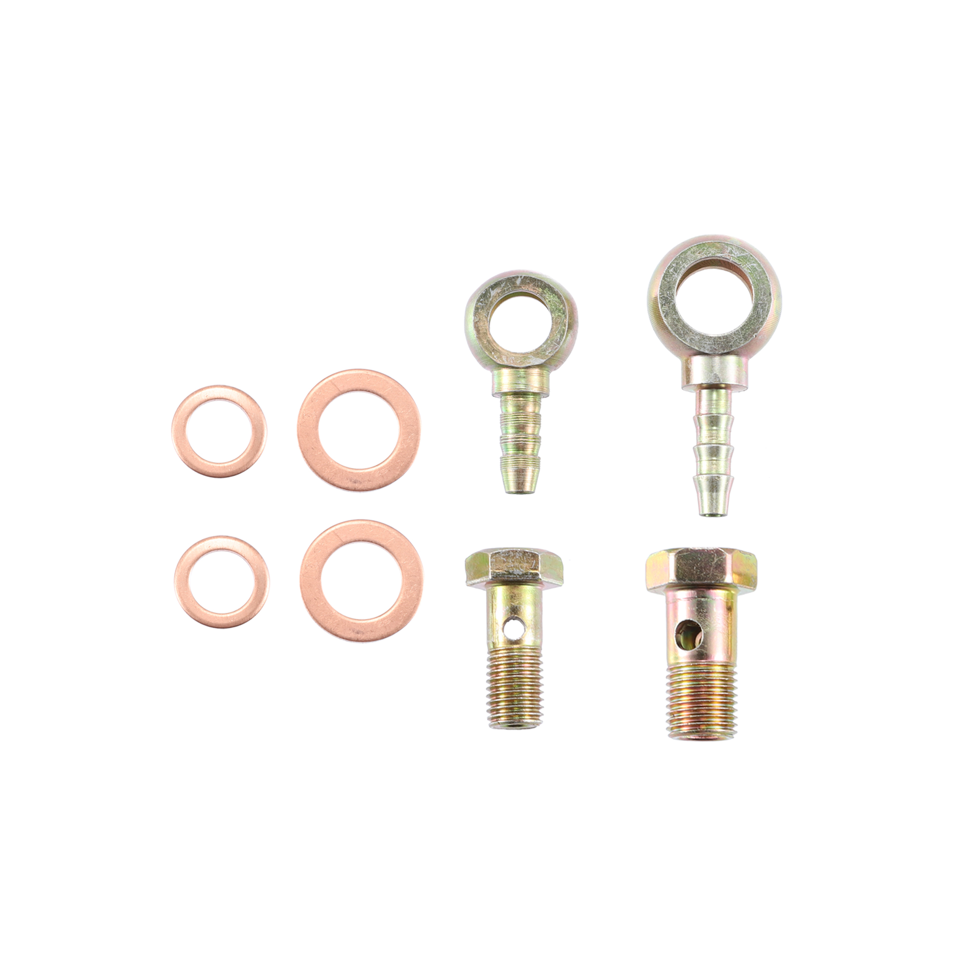 2 Set 8mm 10mm Banjo Hose Barb Bolt Fittings Banjo Bolt Washer Bronze