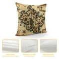 thumbnail image 4 of COMIO Old Map Throw Pillow Covers Treasure Pirate Sailboat Compass Pillowcases Pillow Case Cushion Case Decorations for Sofa Couch Bed Chair, 4 of 5
