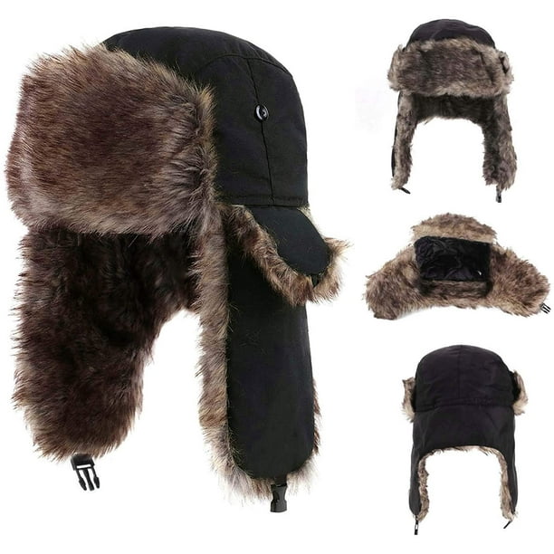 Trapper Ushanka Hat Warm Russian Trooper Fur Ear Flap Winter Ski