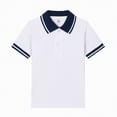 thumbnail image 4 of HCNTES Boys Classic Back to School Outfit Short Sleeve Collared Polo T-Shirt, Front Button Closure & Embroidered Logo(White,5-6 Years), 4 of 4