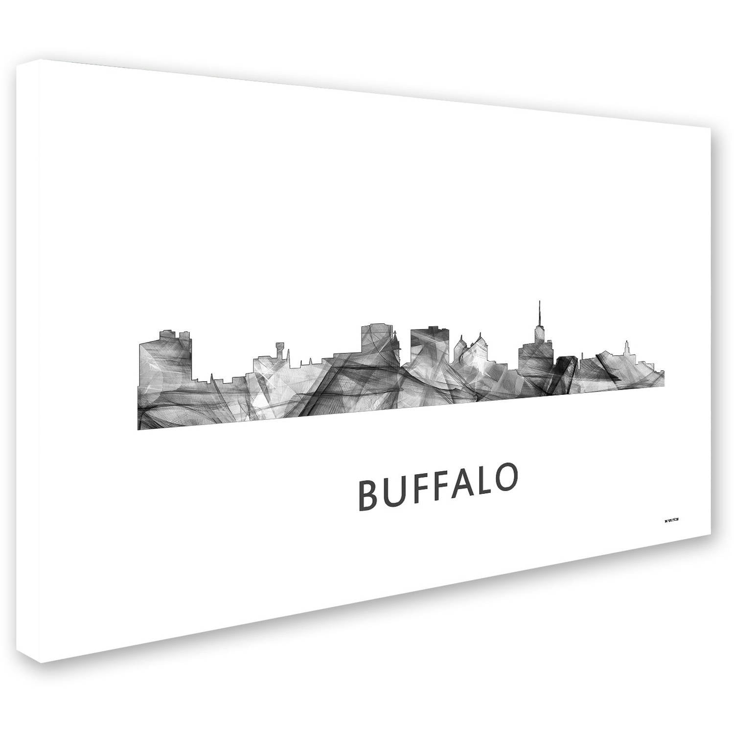 Trademark Fine Art 'Buffalo New York Skyline WB-BW' Canvas Art by Marlene Watson