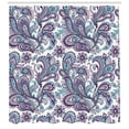 thumbnail image 3 of Ambesonne Paisley Shower Curtain, Bohemic Floral Country, 69"Wx70"L, Purple White Blue, 3 of 3