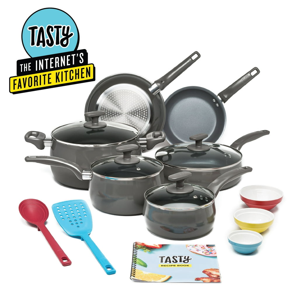 Tasty NonStick 16Piece Cookware Set, DiamondReinforced, Dishwasher