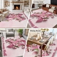 thumbnail image 6 of Pink Ribbons Washable Living Room Rugs 5'x7', Flower Floral Leaf Caring For Breast Cancer Low Pile Throw Large Area Rugs Non-Slip Sturdy Edge Binding Carpet for Dining Room Bedside Kitchen, 6 of 9