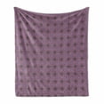 thumbnail image 1 of Geometric Soft Flannel Fleece Throw Blanket, Violet Tone Squares Circles and Rhombuses, Cozy Plush for Indoor and Outdoor Use, 60" x 80", Pale Eggplant Pale Pink, by Ambesonne, 1 of 5