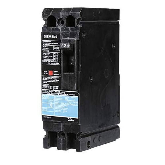 Siemens ED22B070 Type ED2 Breaker 2 Pole 70 Amp 240V Load Side Lug