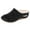 Black, variant on Orthopedic Slippers for Women Casual Stitching Furry Lined Wedge Heel Comfy Arch Support Warm Furry Lined Slip on House Shoes Khaki Size 8