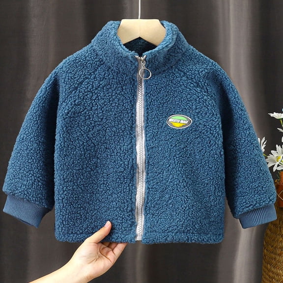 Tdoqot Boys Fleece Jackets- Soft Full Zip Warm Casual Kids Fall Winter Jackets Blue Size 3 T