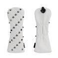 thumbnail image 5 of maskred Rivets PU Leather Golf Head Covers Set for Driver Fairways #3#5 Hybrids Rescue Set Woods Clubs Headcovers For Golfer White, 5 of 5