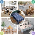 thumbnail image 4 of Blue Christmas Santa and Snowflake Pattern Rectangle Tablecloth 60"x120",Waterproof Polyester Rectangle Table Cloth, Wipeable Spillproof Polyester Tablecloth for Dining, Camping, Indoor and Outdoor, 4 of 6
