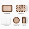 thumbnail image 5 of CHEF LANG 5 Pieces Baking Pans Set,Stackable Bakeware Set,Nonstick Baking Sheet Set for Oven,Complete Carbon Steel Bakeware Set,Dishwasher Safe,Gold, 5 of 6