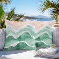 thumbnail image 3 of Sage Green Waves Coastal Throw Pillow Covers 18x18 Inch Set of 2, Green Ombre Summer Beach Oceans Waterproof Outdoor Pillow Covers, Decorative Cushion Pillowcases for Couch, Sofa, Bed, Garden, Patio, 3 of 9