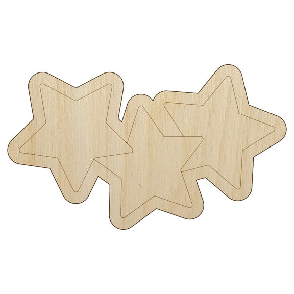 Star Scatter Wood Shape Unfinished Piece Cutout Craft DIY Projects - 4.70 Inch Size - 1/8 Inch Thick