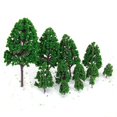 thumbnail image 2 of Juego de tren de plástico de moda, 12 piezas, verde, paisaje, modelo de árbol, escala 1/50, 2 of 9