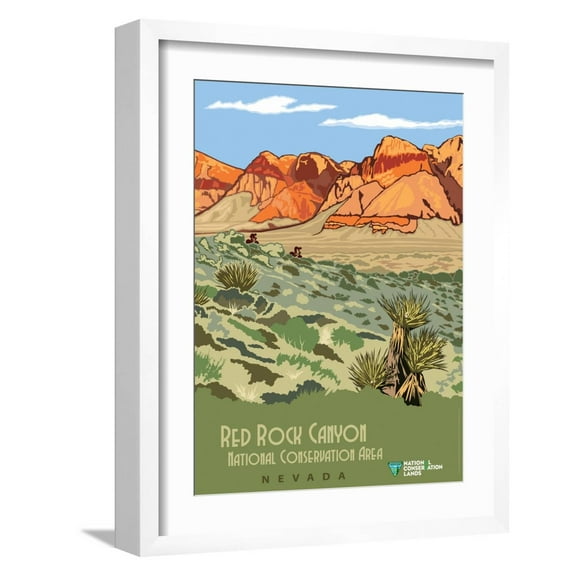 Art.com Red Rock Canyon National Conservation Area Art Print by Bureau of Land Management, White Frame Wall Art, 17" x 21"