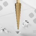thumbnail image 4 of 3Pc Hss Step Cone Taper Drill Bit Set Metal Hole Cutter Metric 3-12 4-12 4-20Mm 1/4 inch Titanium Coated Metal Hex Taper,3 * Step Drill Bit With Bag,golden yellow & silver, 4 of 4